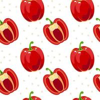 Colorful seamless pattern with bell peppers. Vector background in flat style.