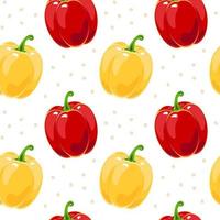 Colorful seamless pattern with bell peppers. Vector background in flat style.