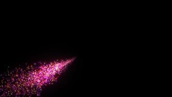 Colorful glittering pink stars particles flow video