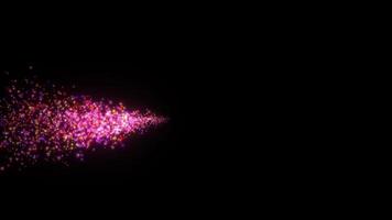 Colorful glittering pink stars particles flow video