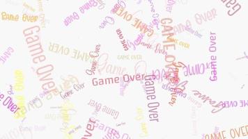 testo a molti colori del gioco sulla parola video