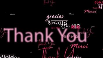 Thank you in different of Languages word  flowing. video