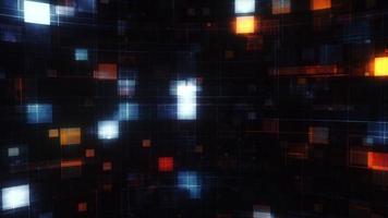 Abstract digital technology orange white blue grid video