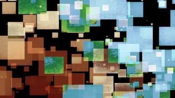 abstrakte Schleife, die ein dunkelgrünes blaues Quadrat bewegt video