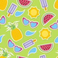 Hand drawn flat summer seamless pattern vector