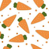 Seamless pattern with carrots. Print with a vegetable for proper vegan food. Vector graphics.