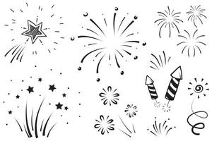 Vector collection of swishes, swashes, swoops. Rotating calligraphy. Highlight text elements. Hand drawn fireworks.
