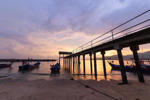 Wide angle view fisherman jetty photo