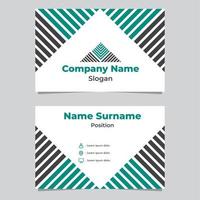 flat abstract geometric business card template vector