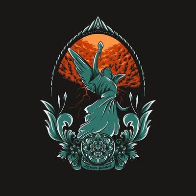 Angle illustration for t-shirt design