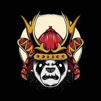 japanese warrior style panda illustration for t-shirt design vector