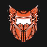 Futuristic mecha robot illustration for t-shirt design and print vector