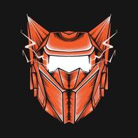 Futuristic mecha robot illustration for t-shirt design and print vector