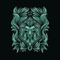 ion illustration with ornament style vector