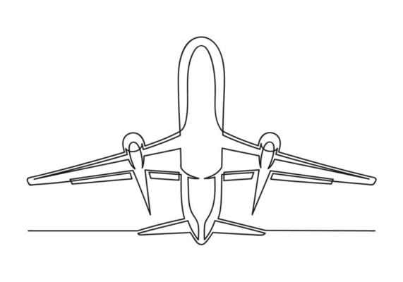 Continuous drawing of one line of an airplane