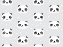 Panda vector pattern in scandinavian style with dots. Seamless background print.