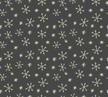 Doodle snowflakes vector pattern. Christmas seamless background with hand drawn snowflakes. Winter design.