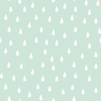 Seamless vector pattern with rain drops. Simple vector background in mint.