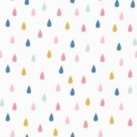 patrón vectorial con gotas de lluvia. lindo fondo sin costuras en menta, amarillo mostaza y rosa. resumen. vector