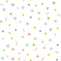 Abstract confetti vector pattern. Party seamless background with geometric shapes, triangles, dots, sprinkles. Pastel colors.