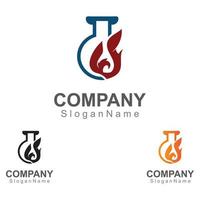 Lab with fire Logo Design Concept Vector. Creative Lab with fire icon vector