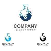 Molecule science lab logo icon design template scientific lab concept vector