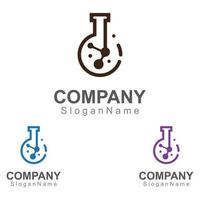 Molecule science lab logo icon design template scientific lab concept vector