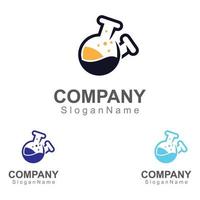 Molecule science lab logo icon design template scientific lab concept vector