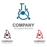 Molecule science lab logo icon design template scientific lab concept vector