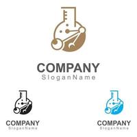 Molecule science lab logo icon design template scientific lab concept vector