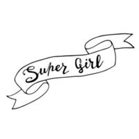 Girl power quote hand drawn lettering. Feminism slogan vector