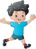 Cheerful a boy isolated on white background vector