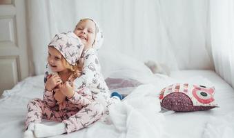 Children in pajamas photo