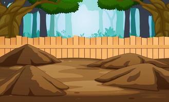 Background of the open cage near the forest illustration vector