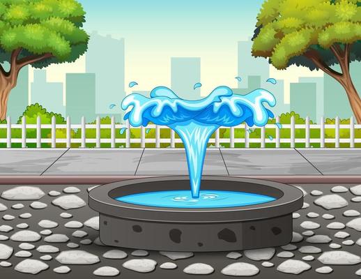 Illustration of the fountain on the city park