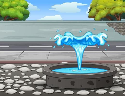 Illustration of the fountain on the city park