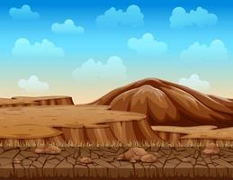 Landscape of dry cracked ground illustration vector