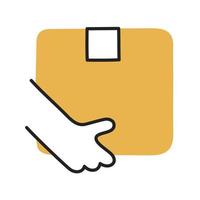 Parcel. Hand Drawn Doodle Shopping Icon. vector