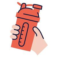 Protein Shake .Food and Beverage Doodles. vector