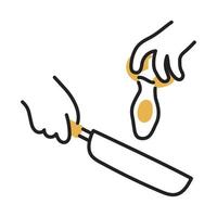 Fried egg. Hand Drawn Doodle Cooking Icon. vector