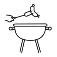 barbacoa icono de cocina de fideos dibujados a mano. vector