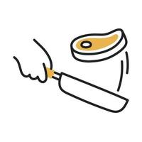 Steak. Hand Drawn Doodle Cooking Icon. vector