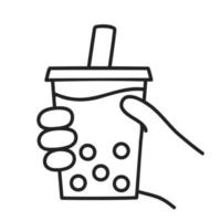 Bubble tea .Food and Beverage Doodles. vector