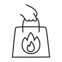 Hot. Hand Drawn Doodle Shopping Icon. vector