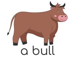 Cartoon bull character. Colorful design for kids vector