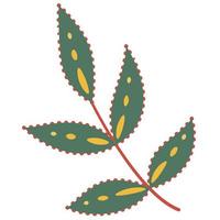 rama decorativa con hojas ornamento floral popular vector
