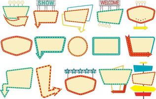 Retro Signboard Clipart set, Vintage Signboard vector