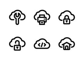 Simple Set of Cloud Computing Related Vector Line Icons. Contains Icons as Repair, Print, Locked and more.