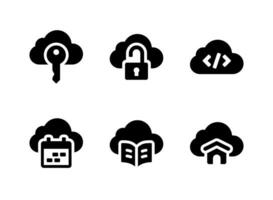 Simple Set of Cloud Computing Related Vector Solid Icons. Contains Icons as Key, Unlock, Coding and more.