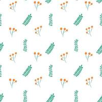 Doodle seamless pattern with colorful flower for wallpaper design. Nature textile print. Hand drawn vector pattern.
